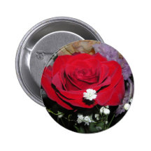CricketDiane Romantic Red Rose and Silk Flowers Buttons
