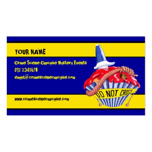 Crime Scene Cupcake Business Card (front side)