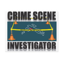 CRIME SCENE INVESTIGATOR POSTCARD