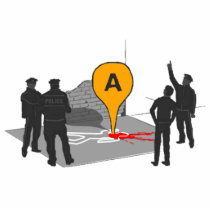 Crime Scene Map with Police and Body Outline Photo Cutout