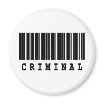 criminal barcode designl magnets
