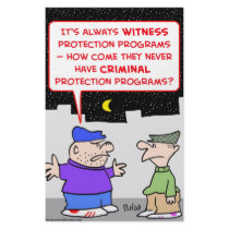 criminal witness protection program stationery