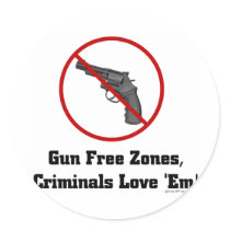 Criminals Love Gun Free Zones stickers by bizarretees Criminals Love Gun Free Zones stickers