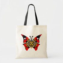 Crimson and Gold Butterflies Canvas Tote Bag at Zazzle