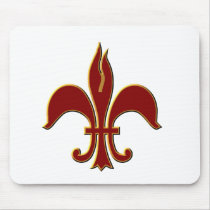 Crimson and Gold Fleur-de-lis - Mousepad by 777Images Crimson and Gold Fleur-de-lis - Mousepad