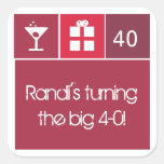 Crimson Birthday Icon Grid Sticker