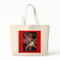 Crimson Carnivale Mask Canvas Bags