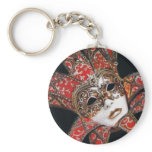 Crimson Carnivale Mask Keychain