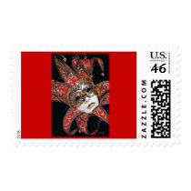 Crimson Carnivale Mask postage