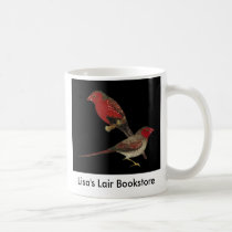 Crimson Finch (black-bellied) Pair Bookstore Promo mugs by LisasLair Crimson Finch (black-bellied) Pair Bookstore Promo mugs