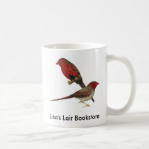 Crimson Finch (black-bellied) Pair Bookstore Promo mugs by LisasLair Crimson Finch (black-bellied) Pair Bookstore Promo mugs