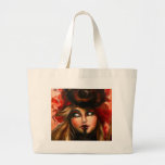 Crimson Flower Canvas Bags