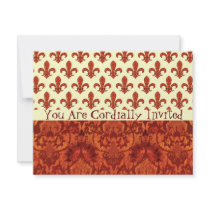 Crimson Garden Fleur de lis invitations by Fleurishes Crimson Garden Fleur de lis invitations