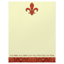 Crimson Garden Fleur de lis letterhead by Fleurishes Crimson Garden Fleur de lis letterhead