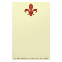 Crimson Garden Fleur de lis stationery