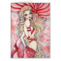 Crimson Glamour Mermaid- Blank Card