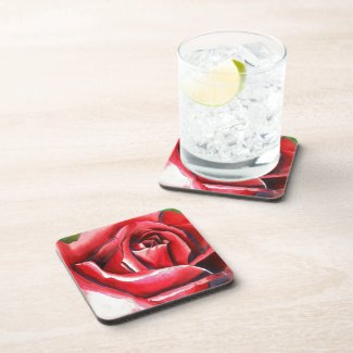 Crimson Glory Rose Coasters