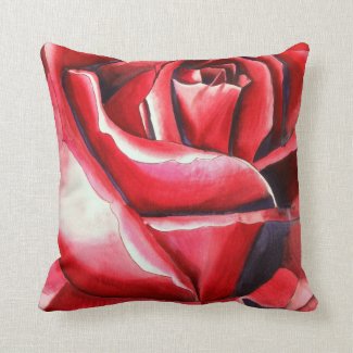 Crimson Glory Rose cushion by Sacha Grossel Art Pillows