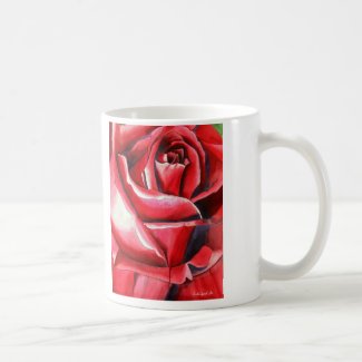 Crimson Glory Rose mug by Sacha Grossel Art