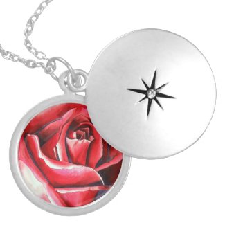 Crimson Glory Rose Valentine's Day necklace