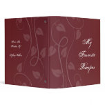 Crimson Leafy Swirl Recipe Book binders