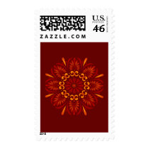 Crimson Mandala Postage Stamps