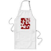 Crimson on White aprons