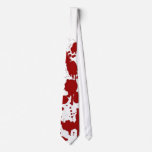 Crimson on White Neck Tie