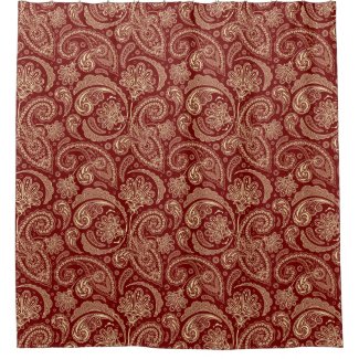 Crimson Red And Beige Paisley