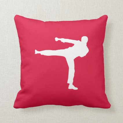 Crimson Red Martial Arts Throw Pillows