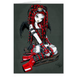 "Crimson" Red Tattoo Cyber Goth Angel Card