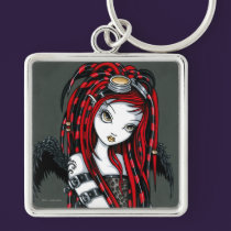 "Crimson" Red Tattoo Cyber Goth Angel Keychain keychains