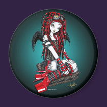 "Crimson" Red Tattoo Cyber Goth Angel Magnet magnets