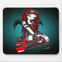 "Crimson" Red Tattoo Cyber Goth Angel Mousepad mousepads