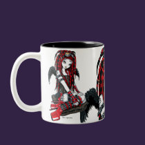 "Crimson" Red Tattoo Cyber Goth Angel Mug mugs