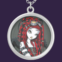"Crimson" Red Tattoo Cyber Goth Angel Necklace