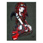 "Crimson" Red Tattoo Cyber Goth Angel Postcard