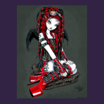 "Crimson" Red Tattoo Cyber Goth Angel Poster posters