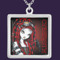 "Crimson" Red Tattoo Cybergoth Angel Necklace