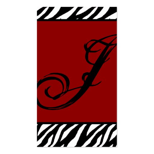 Crimson Red Zebra Print Pattern Business Card (front side)