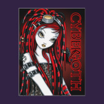 Crimson Tattoo Cybergoth Angel Postcard postcards