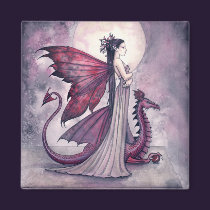 Crimson Twilight Fairy and Dragon Magnet magnets