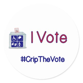 #CripTheVote I VOTE stickers (round) large