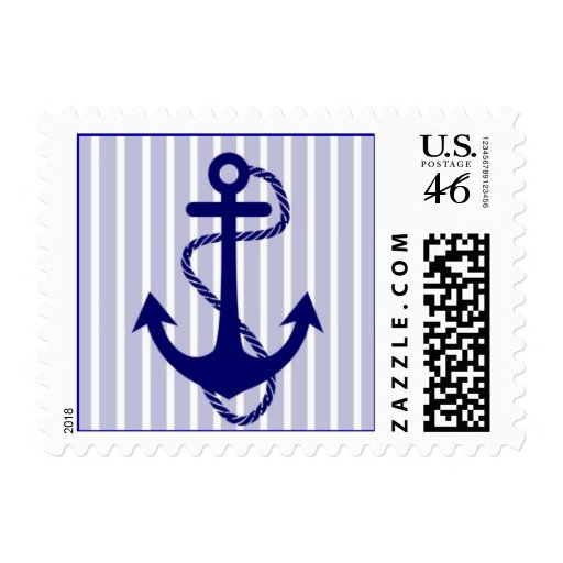 Crisp Nautical Anchor Postage Stamp