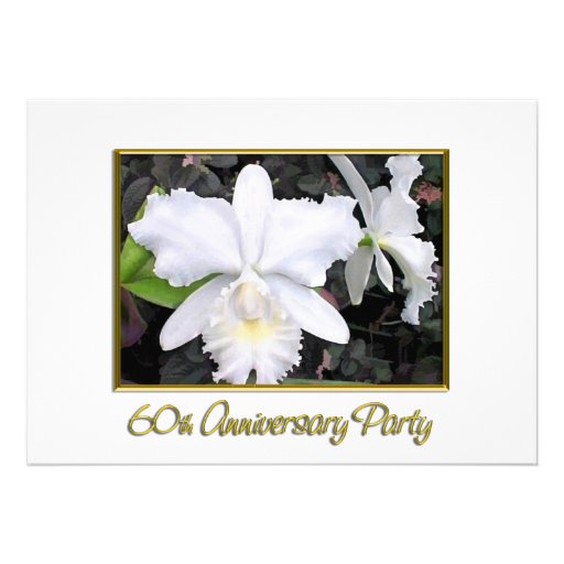 Crisp White Orchids Anniversary Party 60 Invites