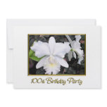 Crisp White Orchids Birthday Party 100 Custom Invitations