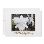 Crisp White Orchids Birthday Party 70 Custom Invitation