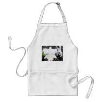 Crisp White Orchids in a Shady Garden aprons
