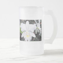 Crisp White Orchids in a Shady Garden Mugs