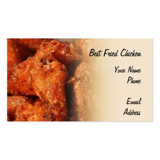 Crispy Fried Chicken Business Card Templates (front side)